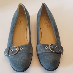 Coach Women's Blue Suede Loafers